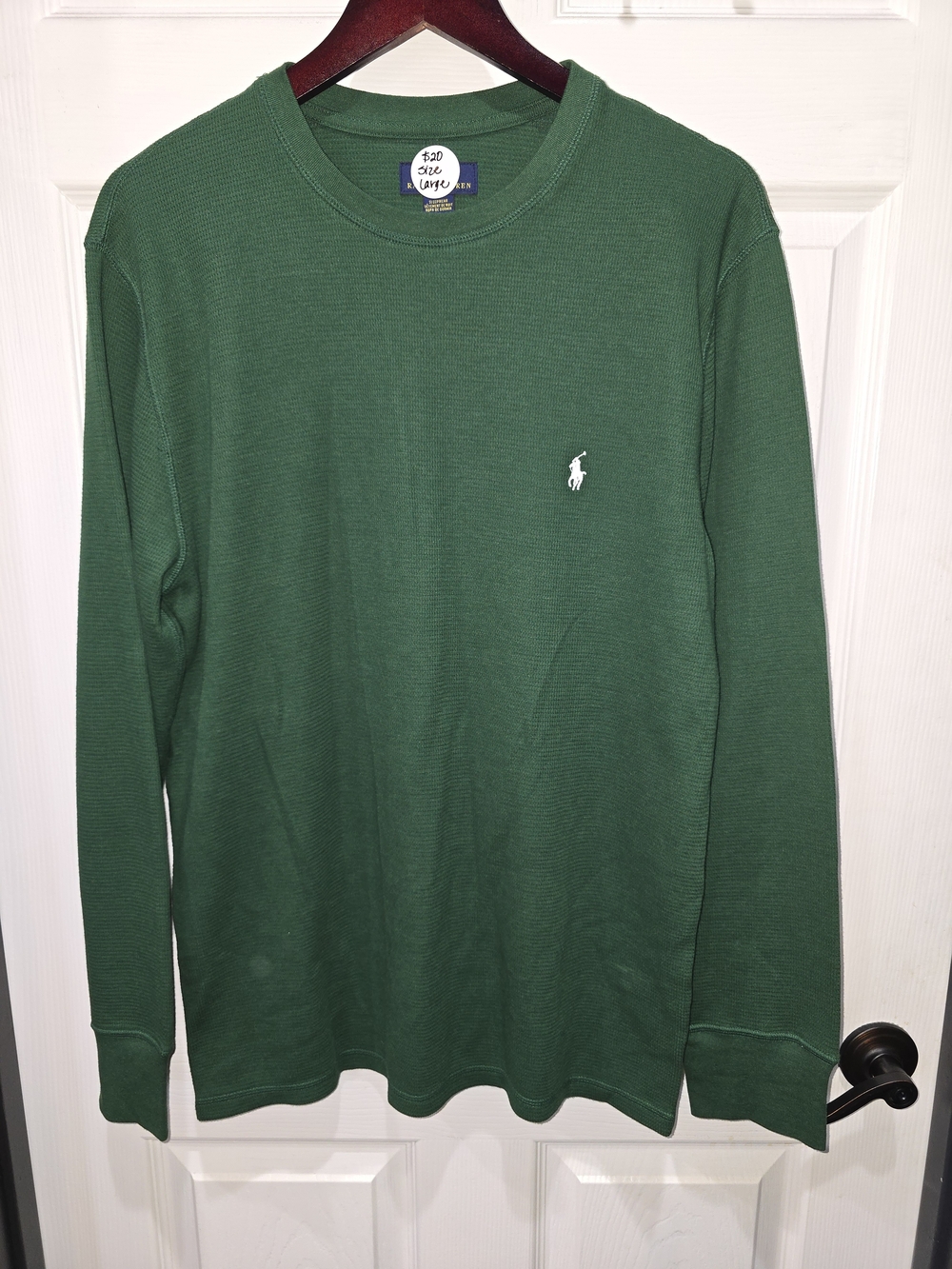 Polo by Ralph Lauren Men’s Long-Sleeve Forest Green Crewneck Shirt
